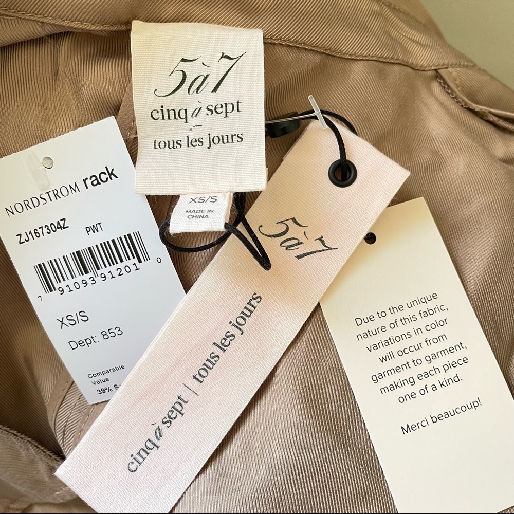 Cinq à Sept Aziza Duster Trench Coat Pewter XS/S NWT - Picture 16 of 16
